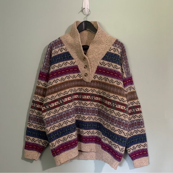 vintage EDDIE BAUER henley sweater - Picture 2 of 9